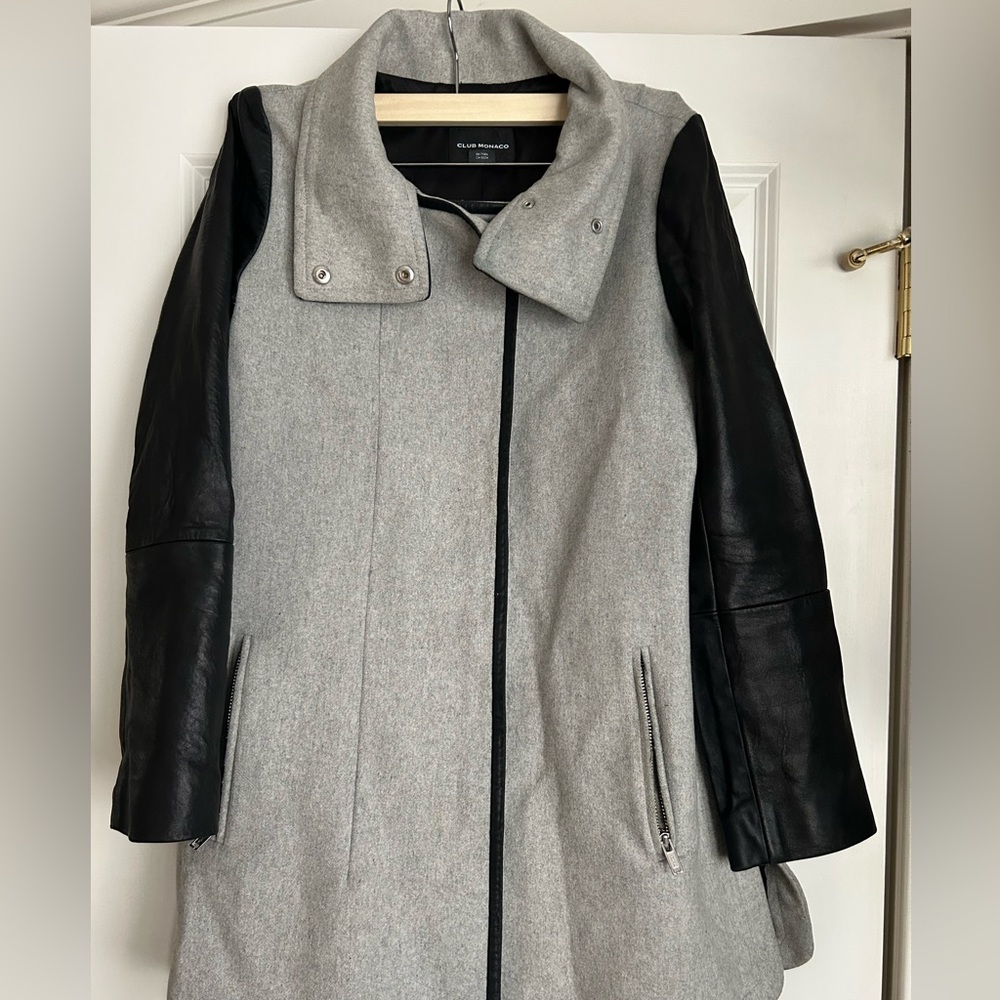 EUC! Club Monaco mixed media coat